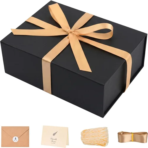 Vista 51 de LIFELUM Square Gift Box with Magnetic Lid, Card, Sticker, Ribbon, Shredded Paper Filler for Business, Wedding, Birthdays