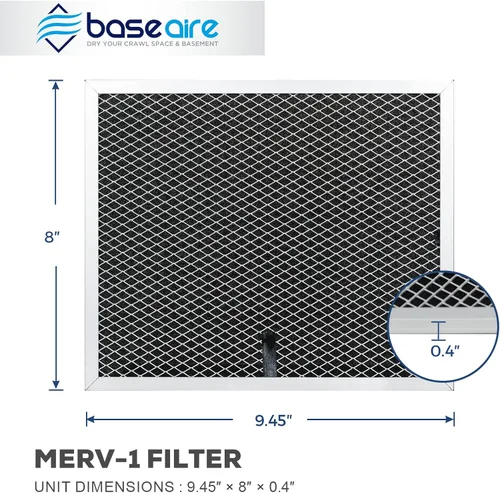 Vista 5 de BASEAIRE MERV-1 4 paquetes para deshumidificador de espacio de arrastre AirWerx 35P
