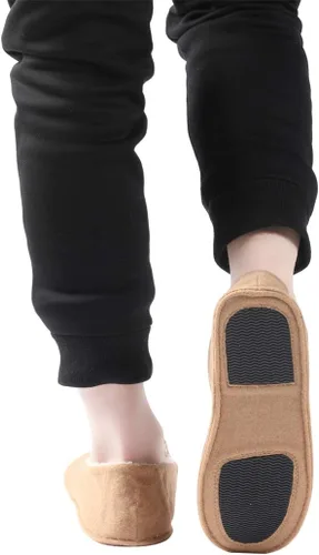 Vista 4 de Inicio Zapatillas de hombre Zapatillas Casual de lana mocasín Zapatillas de interior antideslizante Zapatos de casa