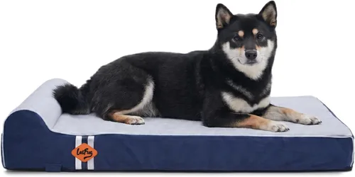 Vista 16 de Laifug Cama ortopédica de espuma viscoelástica para perros con forro duradero a prueba de agua y funda extraíble lavable (grande