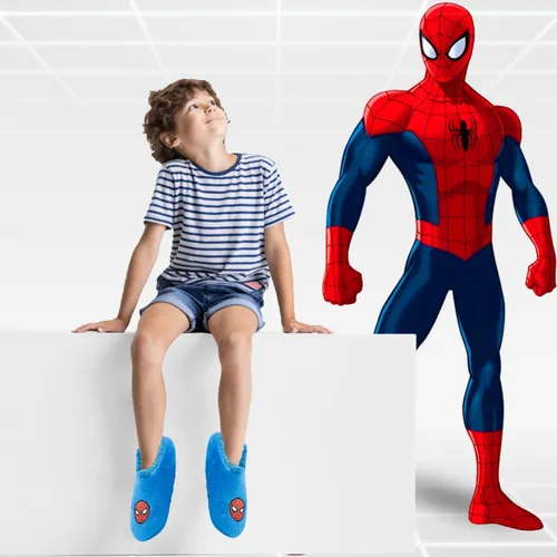 Vista 5 de Marvel Calcetines y pantuflas para niños con Spiderman, Capitán América, Iron Man y Vengadores, paquete de 2 y 3 unidades, pantuflas para niños