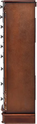 Vista 9 de GOFLAME Armario de joyería con espejo abatible superior, organizador de almacenamiento de joyas con 2 puertas laterales, 8 cajones, joyero (nogal)
