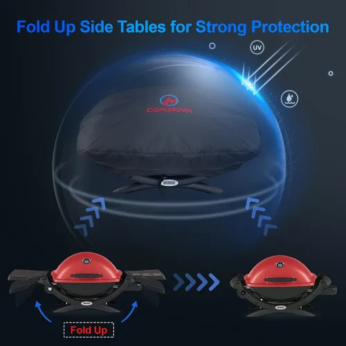 Vista 2 de Comnova Weber Q Series - Cubierta para parrilla – Resistente e impermeable, cubierta de barbacoa de 26.5 pulgadas para Q1000, Q1200, Q1400