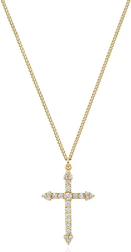 Vista 74 de Fettero - Collar con dije de cruz de fe, chapado en oro de 14 K, cadena fina, minimalista, simple, pequeña, para oración, regalo de joyería religiosa