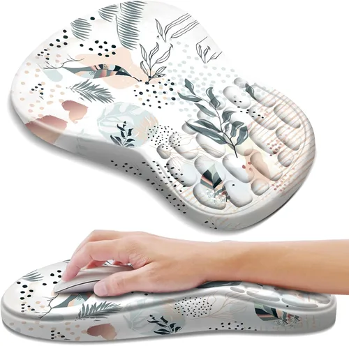 Vista 34 de YIWEI Alfombrilla de mouse ergonómica con soporte para muñeca, alfombrilla de mouse de espuma viscoelástica de gel para teclado de computadora