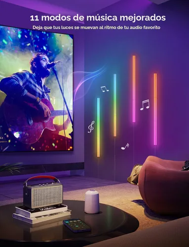 Vista 3 de Govee Glide - Luces de pared, luz LED RGBIC, luz inteligente para juegos compatible con SmartThings, barra de luces RGB, luces de pared LED