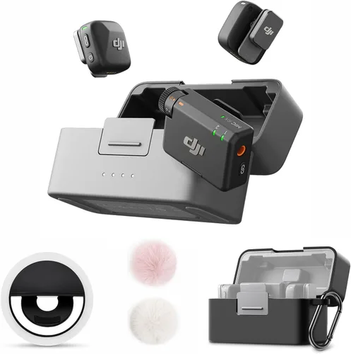 Vista 9 de DJI Mic (2 TX + 1 RX + Estuche de Carga), Micrófono Lavalier Inalámbrico, Alcance de 250m (820 pies), Batería de 15 Horas, Micrófono Inalámbrico
