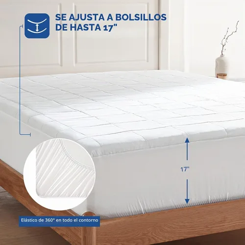 Vista 7 de Sealy - Protector de colchón eléctrico tamaño Queen 10 ajustes de calor, lavable a máquina