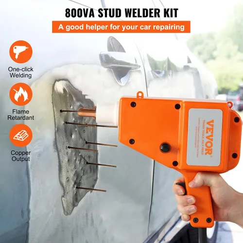 Vista 2 de VEVOR Kit de reparación de abolladuras de soldador de pernos, kit de soldador de pernos 5500, perno de soldadura por puntos de 800VA, kit de pernos