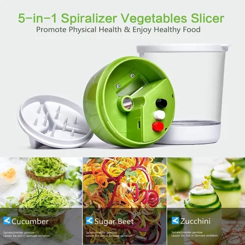 Vista 6 de Espiralizador de verduras de mano, espiralizador manual de verduras, cortador en espiral para zanahorias y pepinos (1#)