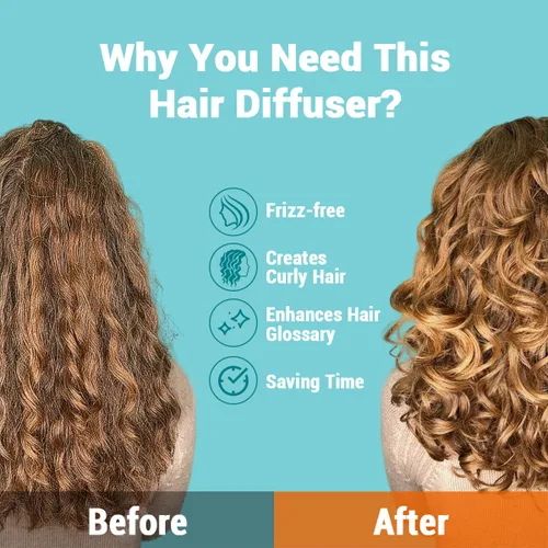 Vista 2 de KAHEM Difusor de pelo universal, ajustable de 1.77 a 2.76 pulgadas, accesorio difusor de secador de pelo para cabello rizado sin encrespamiento
