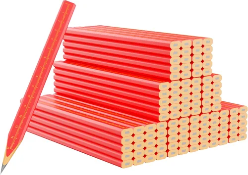 Vista 3 de KR. LIF 110 lápices de carpintero de construcción, lápiz de marcado de carpintero para carpintería, herramienta de marcado de hormigón, lápices