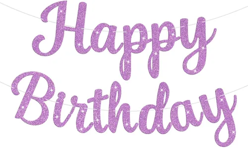 Vista 8 de Letrero de Pancarta de Feliz Cumpleaños Negro con Purpurina, Guirnalda de Cumpleaños Pancartas de Pared y Puerta Bandera para Mujeres Hombres Niños