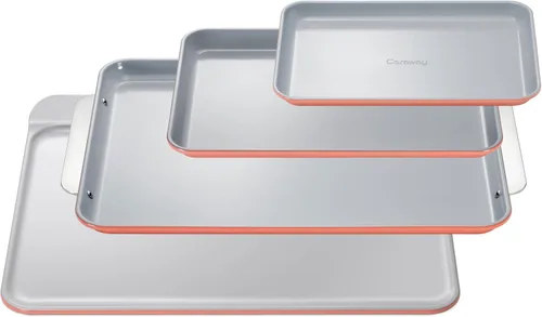 Vista 17 de Caraway Bandeja de cerámica antiadherente para hornear, revestimiento de cerámica naturalmente resbaladizo, no tóxico, libre de PTFE ni PFOA