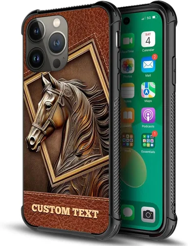 Vista 8 de ZHEGAILIAN Funda compatible con iPhone 8 Plus, funda con texto personalizado de caballo para iPhone 7 Plus, diseño personalizado de tu texto, funda
