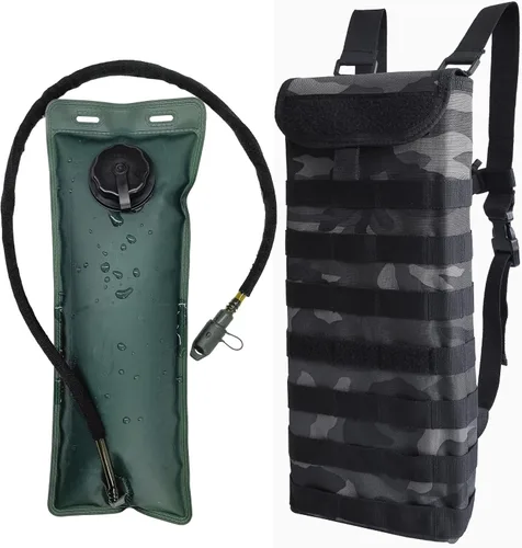 Vista 9 de Tactical MOLLE Hydration Pack Carrier Backpack with 3L Water Bladder for Outdoor Sports