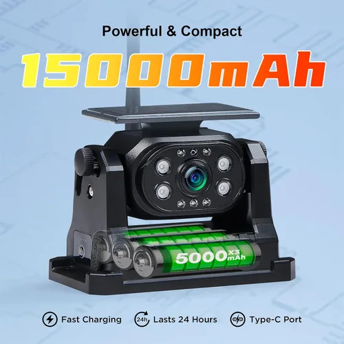 Vista 5 de Cámara magnética inalámbrica de respaldo, batería de 15000 mAh, recargable, impermeable, HD, solar, retrovisor, cámara de enganche Bluetooth