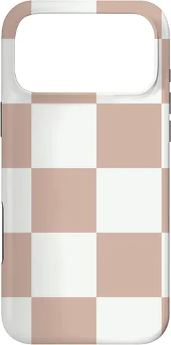Vista 22 de Brown and White Classic Checkered Big Checkerboard Case for iPhone 17