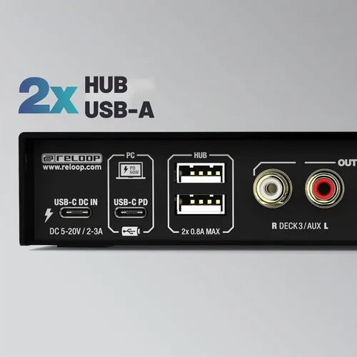 Vista 5 de Reloop FLUX 6x6 IN/OUT USB-C DVS Interfaz para Serato DJ Pro