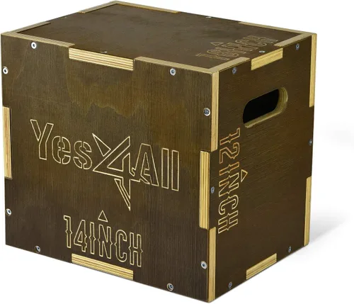 Vista 12 de Yes4All Plyo Box, 3-in-1 Wooden Box Jump for Home Gym, Lunges, Squats, Dips