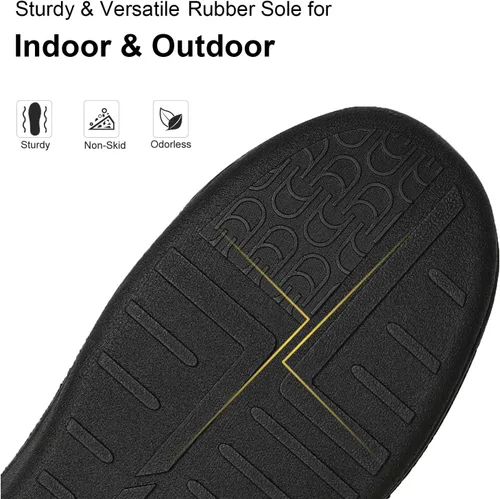 Vista 5 de LongBay Pantuflas ajustables para mujer, de espuma viscoelástica, cómodas, anchas, para diabéticos, para casa, Edema, neuropatía ortopédica