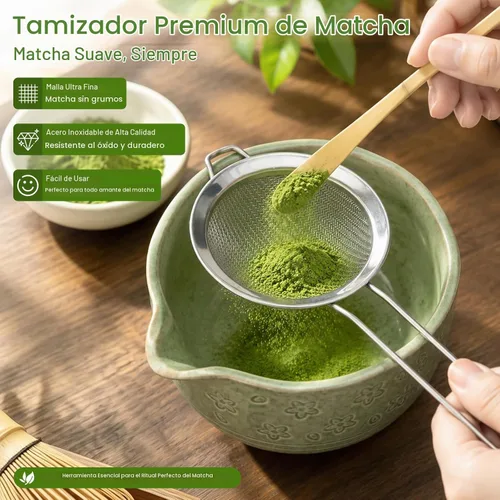 Vista 4 de ALBISS Juego de batidor de matcha, kit de cerámica de matcha de 7 piezas Verde