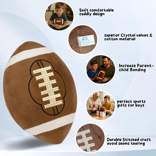 Vista 3 de CatchStar Almohada de felpa de fútbol para niños: suave doble costura 1000+ tiro probado juguete de peluche duradero - Regalos de juego