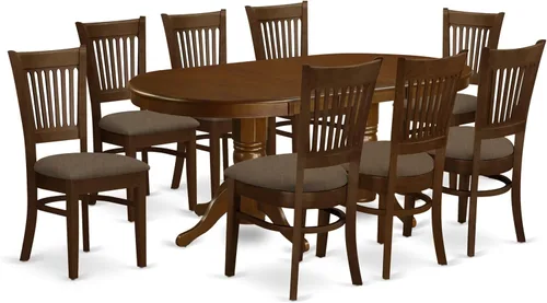 Vista 9 de East West Furniture VANC5-ESP-C - Juego de mesa de comedor de 5 piezas para 4 personas, incluye una mesa de cocina ovalada con hojas de mariposa y 4