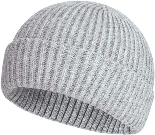 Vista 78 de ROYBENS Swag Wool Knit Cuff Short Fisherman Beanie for Men Women Winter Hat 1 albaricoque