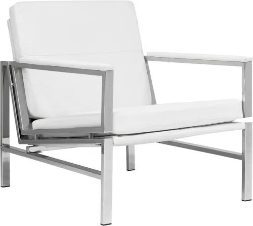 Vista 10 de Atlas Modern Accent Silla en piel mezclada, cromado/negro