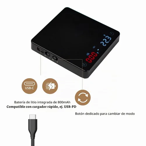 Vista 6 de MiiCoffee Báscula de Café Nano con Temporizador, Báscula de Espresso con Tara Automática, Sensor Táctil y Cubierta de Silicona