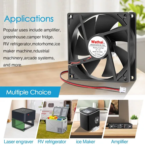 Vista 7 de Ventilador sin escobillas de 3.622 in 12 V DC Ventilador