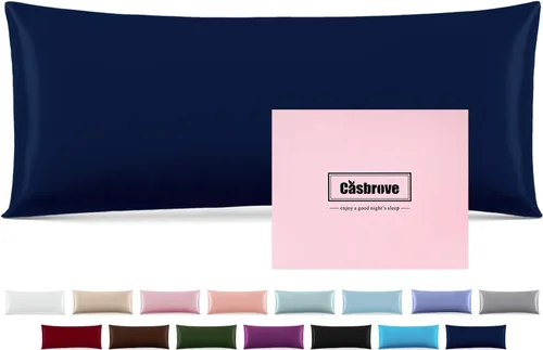 Vista 29 de Fundas de almohada de seda con cremallera, funda de almohada de morera, azul bebé, estándar, 1 unidad 20x26 Silk Pillowcase for Hair and