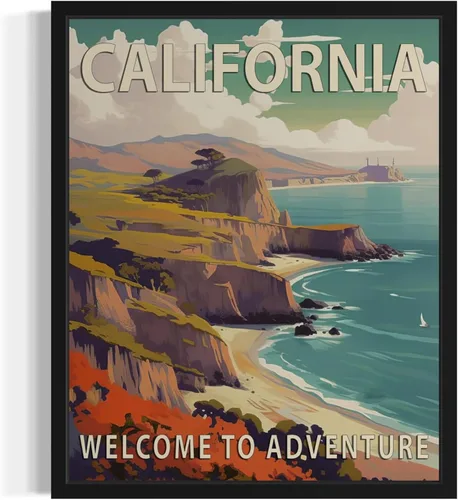 Vista 37 de Póster artístico de paisaje del estado de Alabama, decoración artística de paisaje retro de estados, pintura de montaña y paisaje de aventura