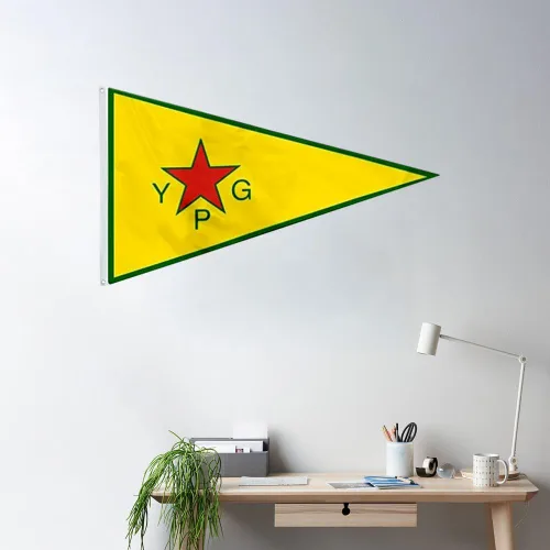 Vista 4 de Fyon Unidades de protección del pueblo YPG; bandera oficial del ala armada del Comité Supremo Kurdo 3x5ft