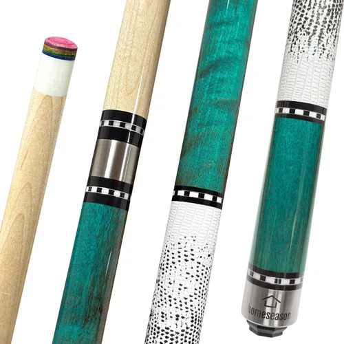 Vista 9 de HomeSeason 58in Pool Cue Stick Canadian Maple Wood 13mm Tip - 18oz Perfect for Precision Play, Low Deflection Pool Cue for Enhanced Accuracy HS17-A