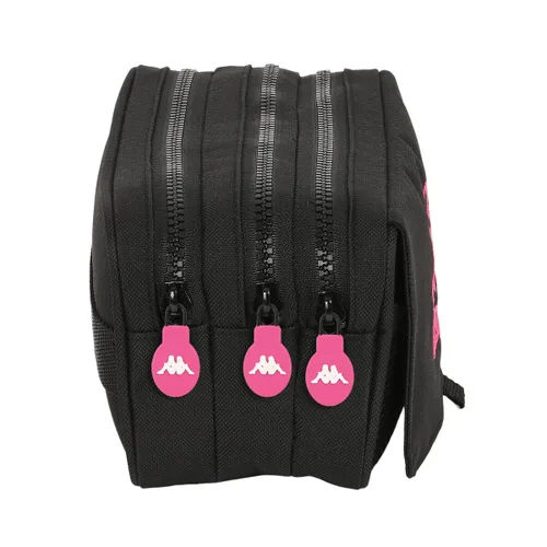 Vista 4 de Portatodo Triple Kappa Black and pink Negro (21,5 x 10 x 8 cm)