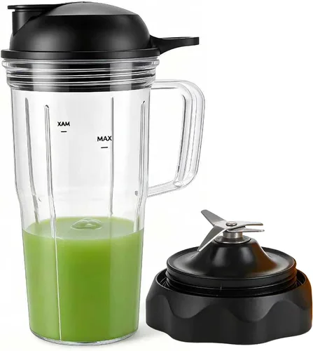 Vista 9 de Mezclador de repuesto combo de cuchilla extractor de fácil giro con exprimidor personal tarro personal de 24 onzas taza y tapa para llevar
