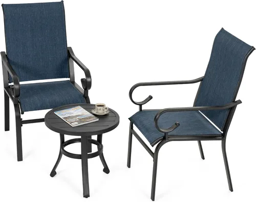 Vista 13 de NUU GARDEN 3 Pieces Outdoor Patio Bistro Set with Coffee Table,Beige