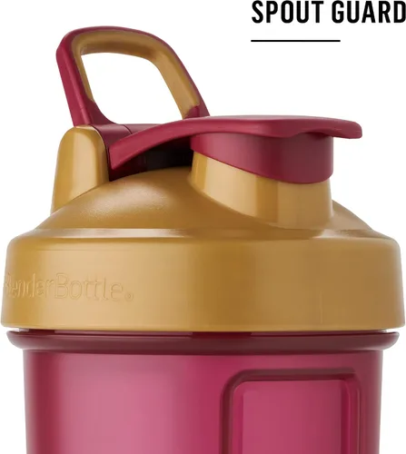Vista 5 de BlenderBottle Marvel Classic V2 Botella mezcladora perfecta para batidos de proteínas y preentrenamiento, 28 onzas, Iron Man Rey Guerrero