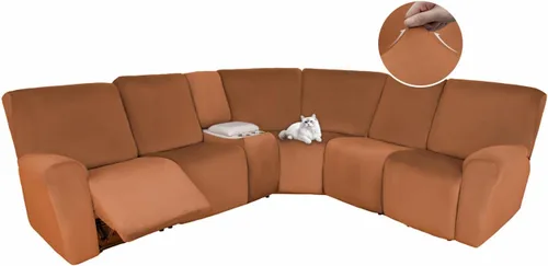 Vista 49 de HDCAXKJ Fundas de sofá seccional reclinable de terciopelo, cubierta de sofá seccional en forma de L, lavable, elástica, suave, para rincón