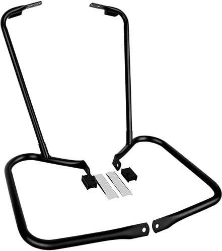 Vista 2 de Kit de riel protector de alforja trasera compatible con Harley Touring Road King Street Glide Electra Glide 2009-2013, protección de barras de Negro