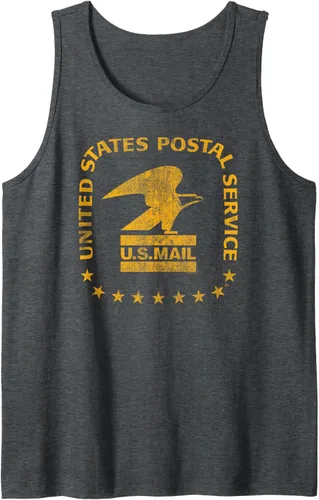 Vista 3 de USPS Servicio Postal de los Estados Unidos Vintage Mail Seal Tank Top, Negro -, Pequeña