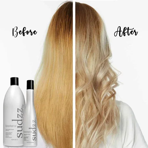 Vista 3 de SUDZZFX BlondeAmbition Luxury Brightening - Fórmula sin sulfato para hombres y mujeres - Tamaño de viaje - Seguro para cabello teñido y canas - 10.1