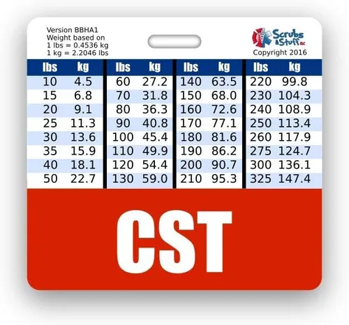 Vista 25 de CST Badge Buddy - Tablas de conversión horizontales con altura y peso (estándar, negro)