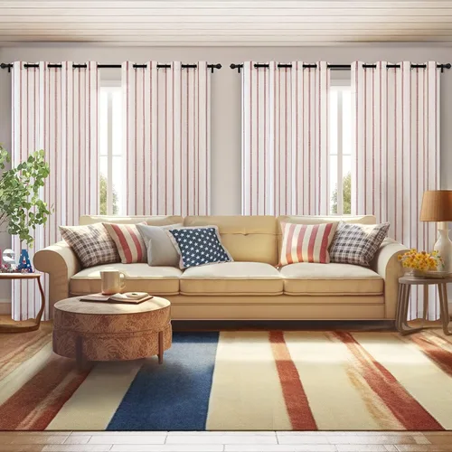 Vista 4 de DriftAway Cortinas opacas de mezcla de lino de 96 pulgadas de largo para dormitorio, cortinas de lino con estampado de rayas verticales