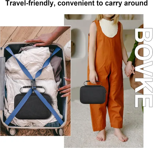 Vista 3 de BOVKE Estuche de transporte compatible con MINIBEAR Cámara Digital Instantánea Selfie Video Cámara Videocámara Bolsa de Almacenamiento con Espacio