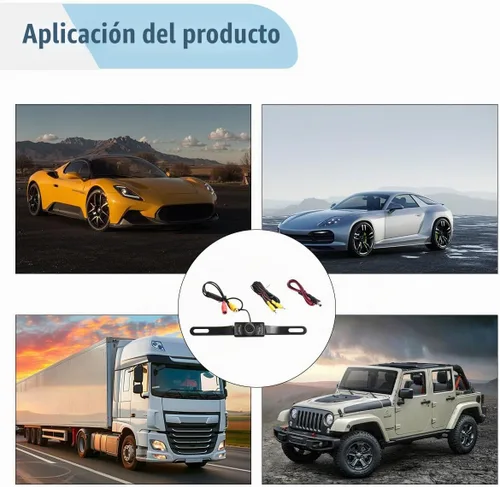 Vista 5 de Cámara de respaldo para matrícula de automóvil, cámara de visión trasera gran angular de 170 grados, 8 luces LED infrarrojas, cámara de visión