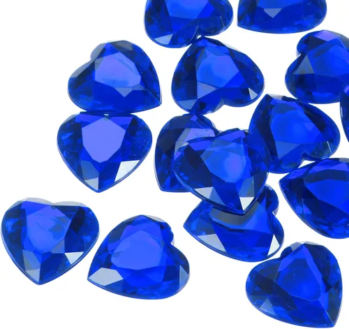 Vista 25 de MECCANIXITY 20 piezas de diamantes de imitación acrílicos de corazón de 0.787 pulgadas (0.787 in) con parte trasera plana, gemas de plástico