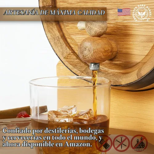 Vista 5 de Mini dispensador de barril de envejecimiento de whisky de roble americano